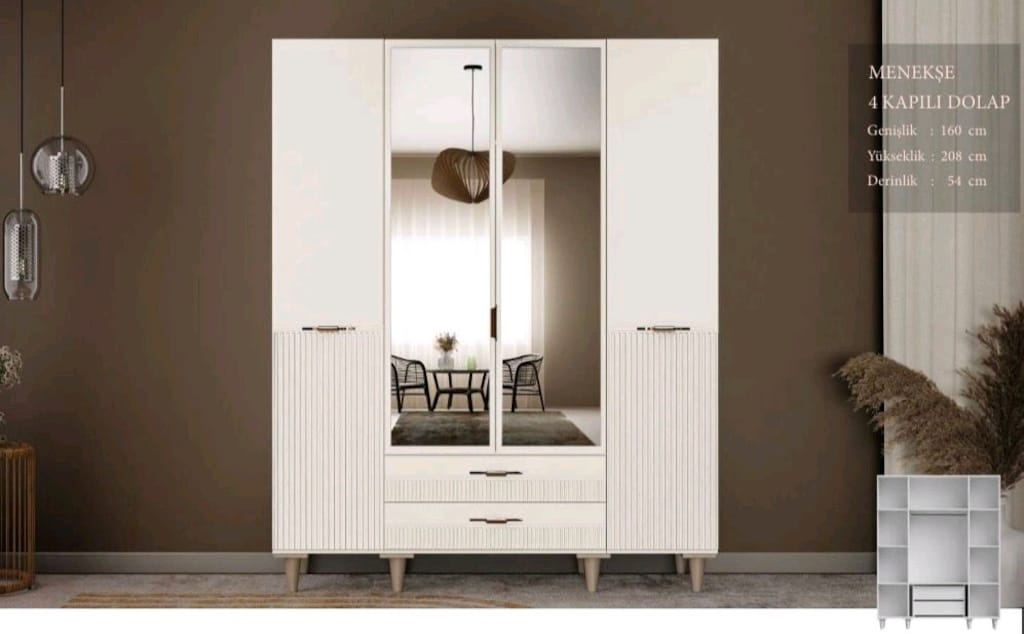 Elbise Dolabı Gardırop Sıfır İmalattan Mebran Mdf - 6
