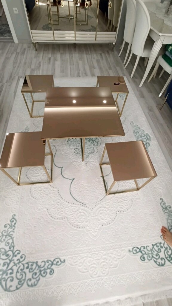 KARE PİZZA SEHPA GOLD - 4