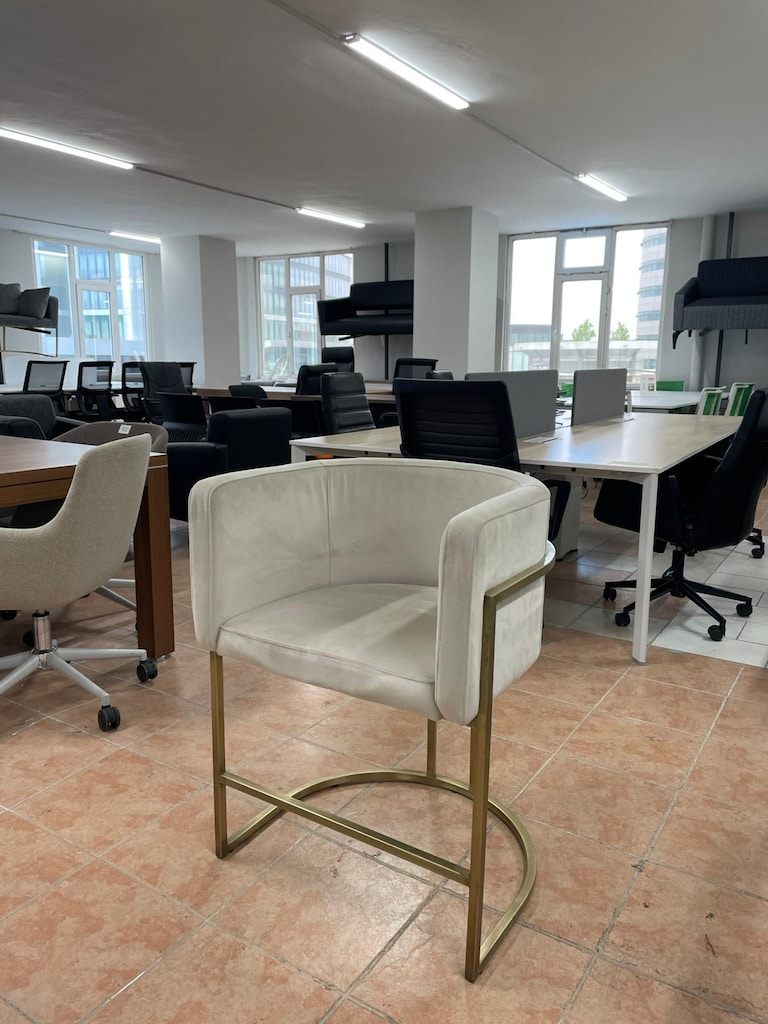 KLAS OFİS ÜSKÜDAR BEJ KUMAŞ GOLD AYAKLI TASARIM BERJER - 2