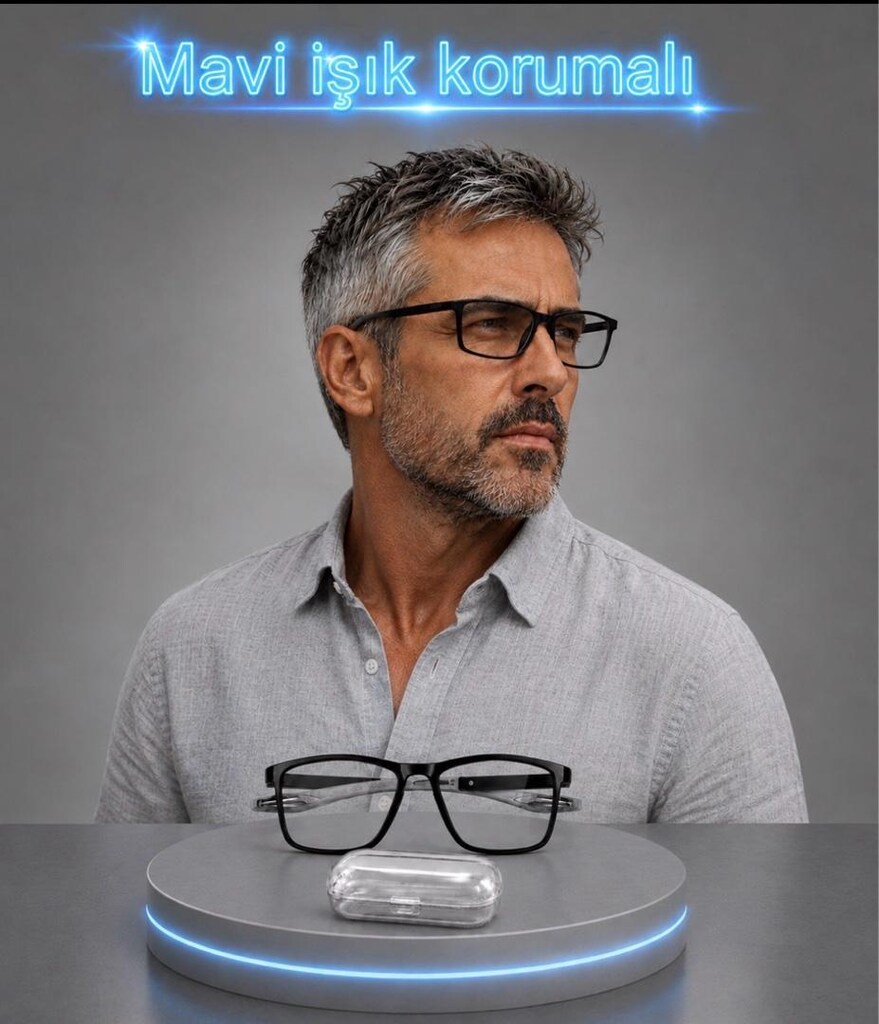 +3 Numara Marjinal Erkek Okuma Gözlüğü - 5