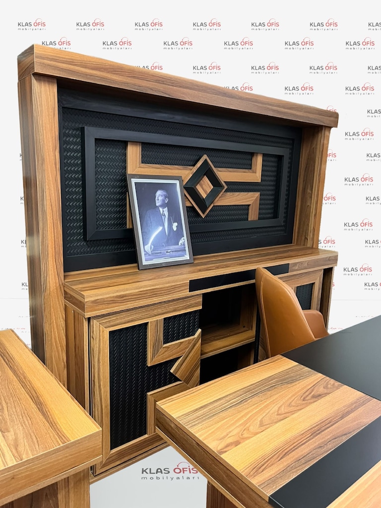 KLAS OFİS PENDİK 210x90 BAROK CEVİZ MAKAM TAKIMI FULL KOLTUKLU - 4