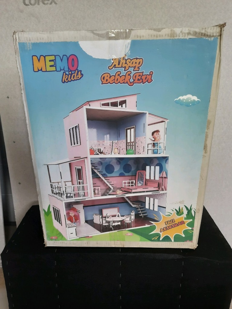 3 Katlı Ahşap Barbie Bebek Evi - 8