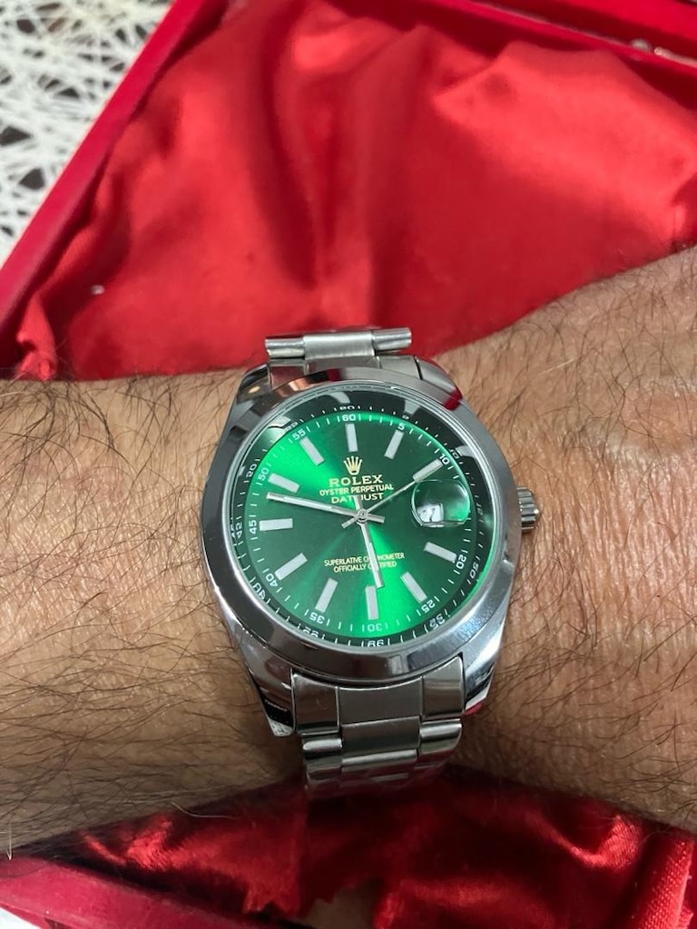 Rolex Oyster Perpetual Datetime Yeşil yarı otomatik erkek saat… - 3