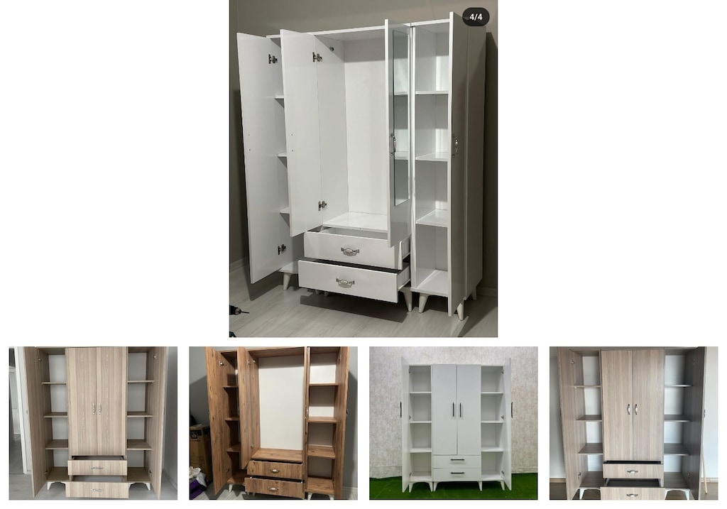 4 kapaklı elbise dolabı kqsizazdfv - 2