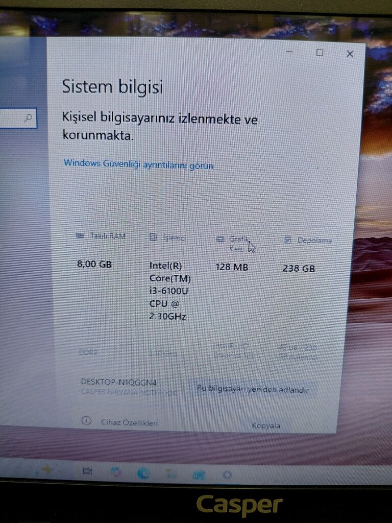 CASPER 15.6 İNÇ 6.NESİL SSDLİ LAPTOP! - 7