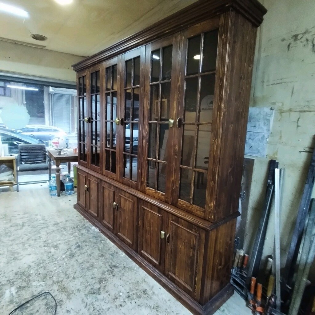 natürel ahşap kitaplık. - 2