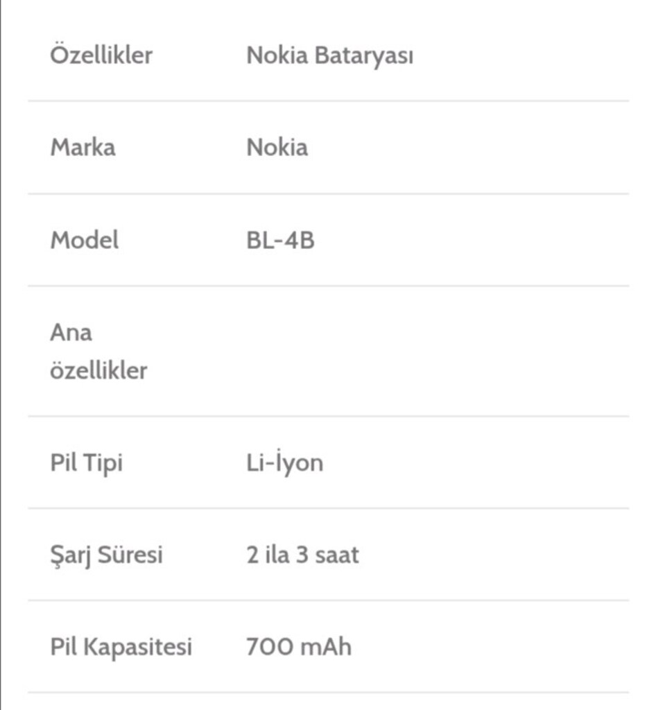 NOKİA BL 4B BATARYA - 3