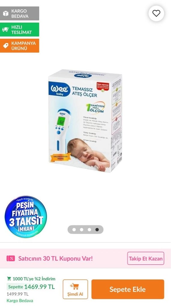 Wee Baby Sıfır Temazsız Ateş Ölçer - 4