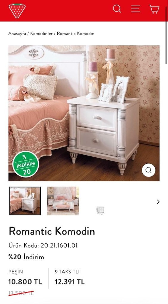 Çilek Romantic Genç Oda Takımı - 9