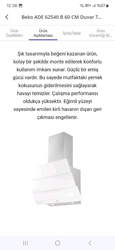 Sıfır Kutusunda Beko Davlumbaz - 5