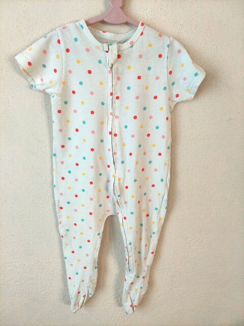 Hello Baby Puantiye patikli Bebek Tulumu