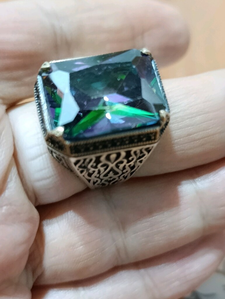 mistik topaz taşlı yüzük 22 gram - 2