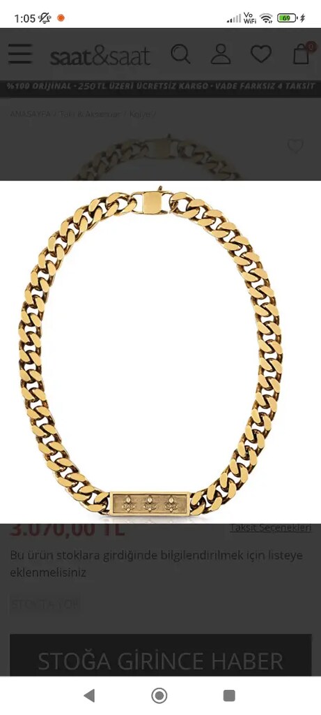 Guess erkek kolye
