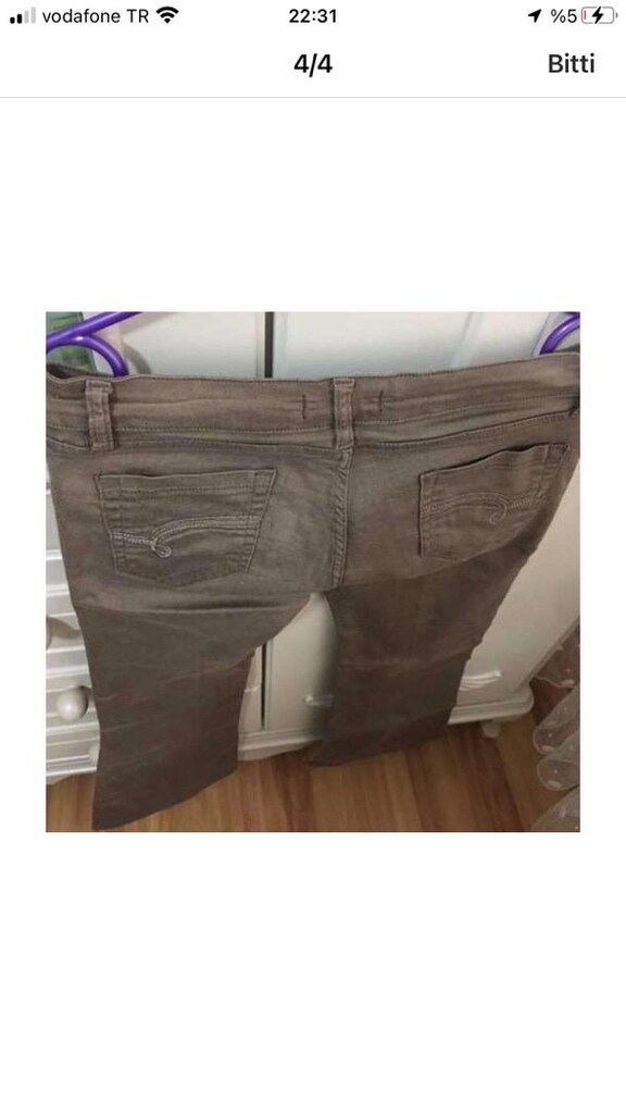 M Beden Bayan İspanyol Paça Pantolon - 4