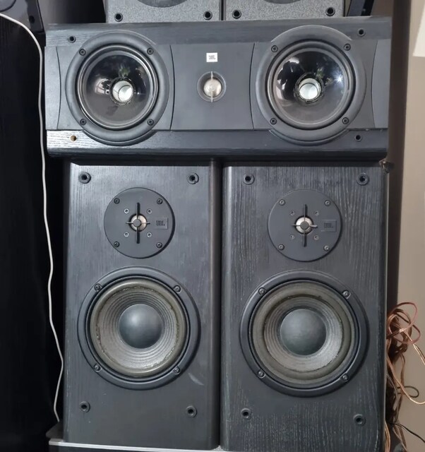 3lu jbl hoparlor center surround bookshelf front ahsap