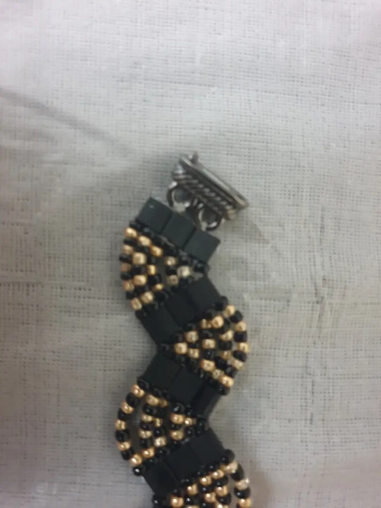 Miyokin boncuntan bileklik ,boyu 18.5 cm, eni 2 cm.El yapımı. - 6