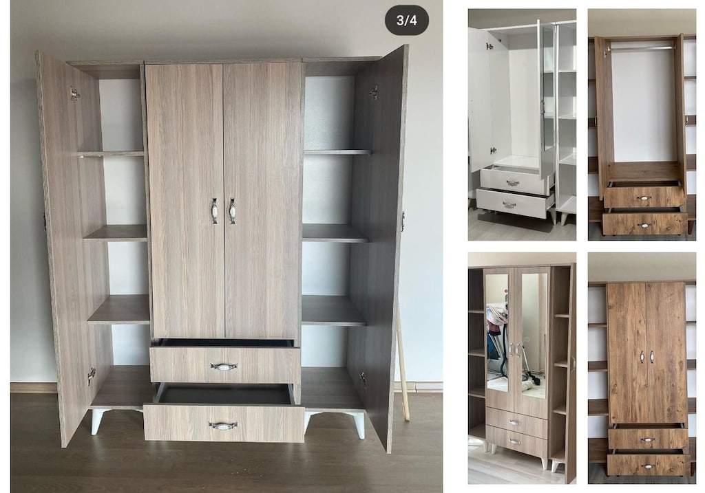 4 kapaklı elbise dolabı mvltrfmesv - 5