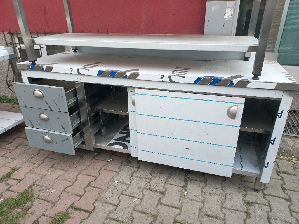 Paslanmaz Çekmeceli Kapaklı Çalışma Tezgahı İmalatı - 2