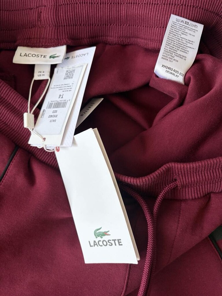 ORİJİNAL LACOSTE EŞOFMAN ALTI BORDO MEDİUM SIFIR ETİKETLİ — görsel 12/16