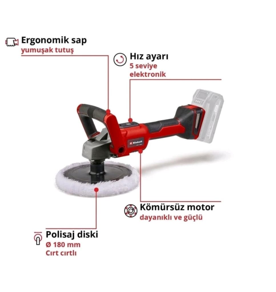 EİNHELL 18/180 Lİ AKÜLÜ POLİSAJ/ZIMPARA MAKİNASI (SOLO) - 10