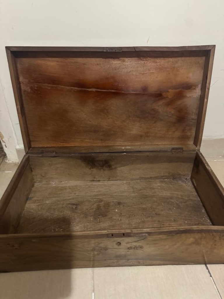 Vintage Masif Ahşap El Yapımı Valiz Sandık 70x38x20 cm - 9