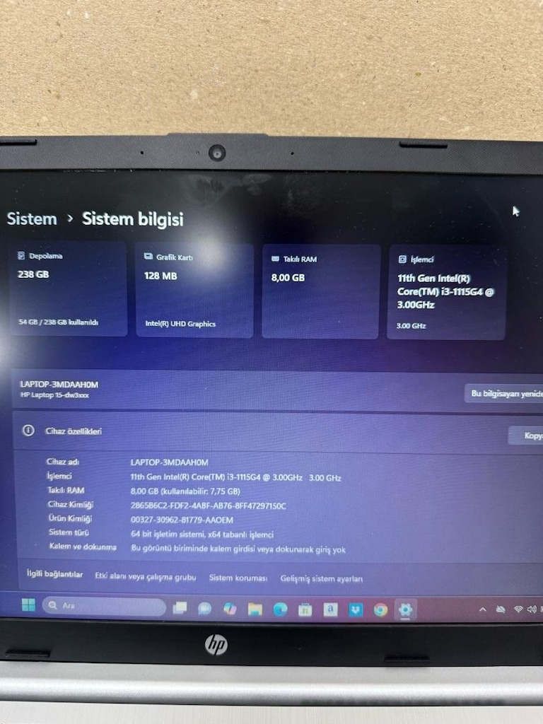 HP İ3 11 nes (47) 8 ram 256 ssd temiz cıhaz - 5