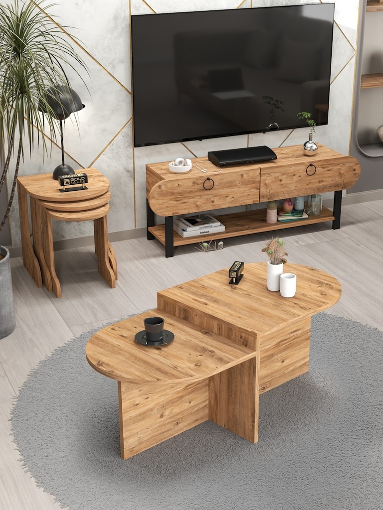 5' li SET TAKIM, TV SEHPASI & 3' LÜ ZİGON SEHPA & ORTA SEHPA MODERN