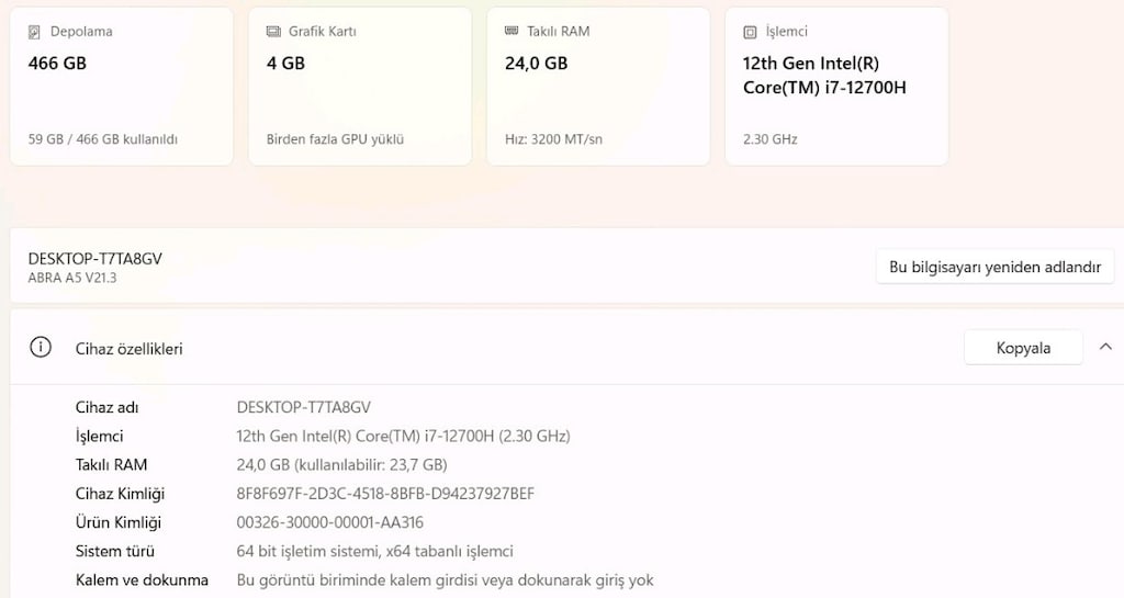 i7 12. Nesil Monster G@ming 24 GB RAM tam bir oyun canavarı laptop - 8