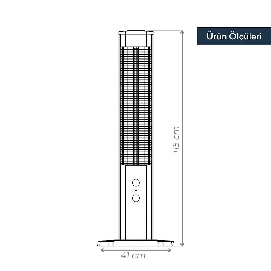 Elektrikli Isıtıcı (Kumtel MH-1800 Orbit 1800 W kule tipi infrared) - 7