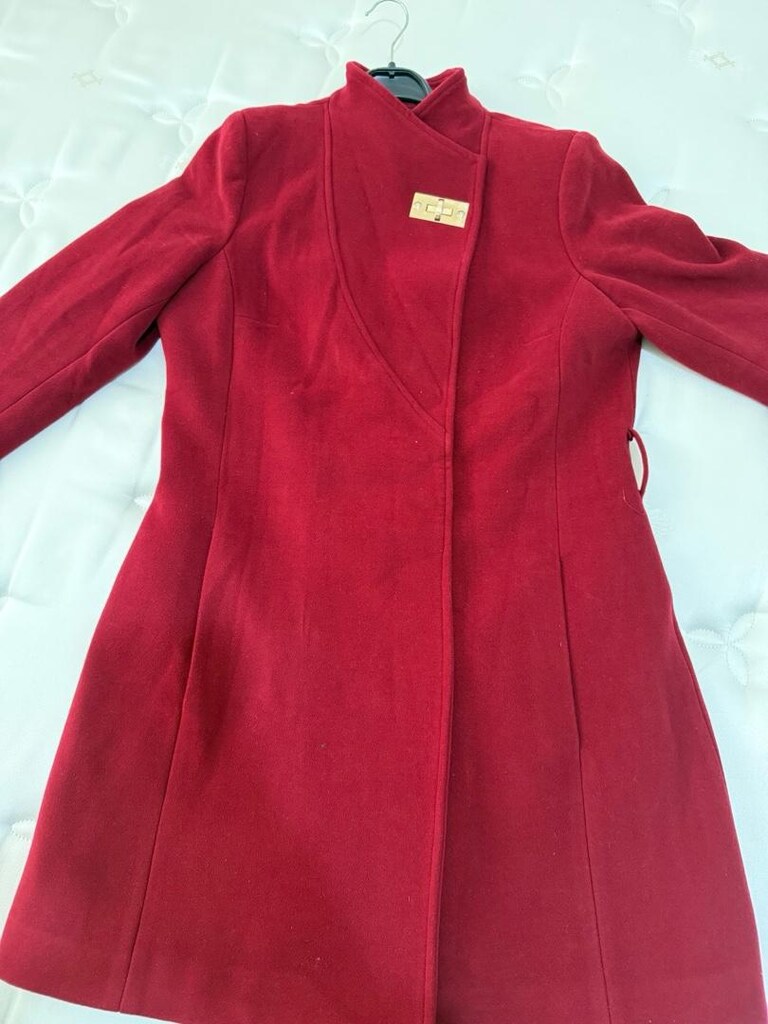 bordo taş kaşe kaban - 5