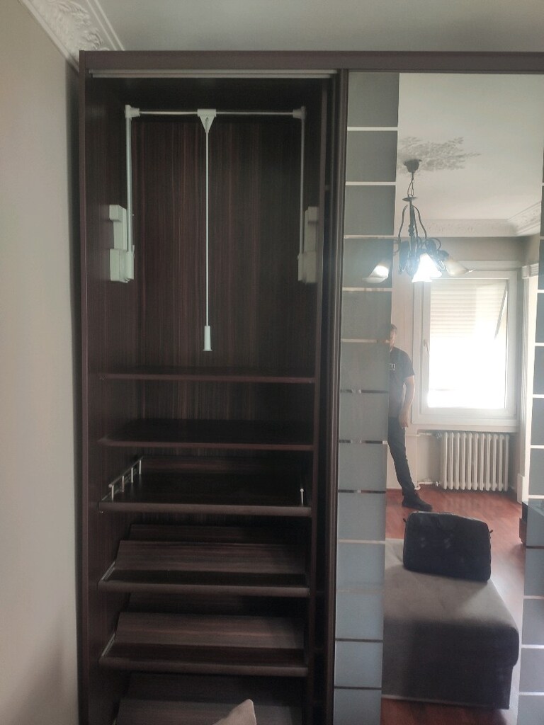 Sürgülü Gardırop 170x250 - Aynalı - Pantograf ve Ayakkabılıklı - 2