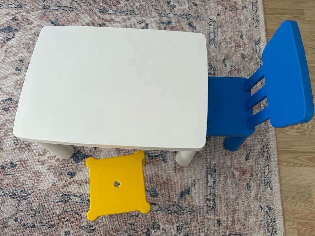 IKEA MAMMUT Çocuk Masa + Sandalye | UTTER Tabure HEDİYE - 5