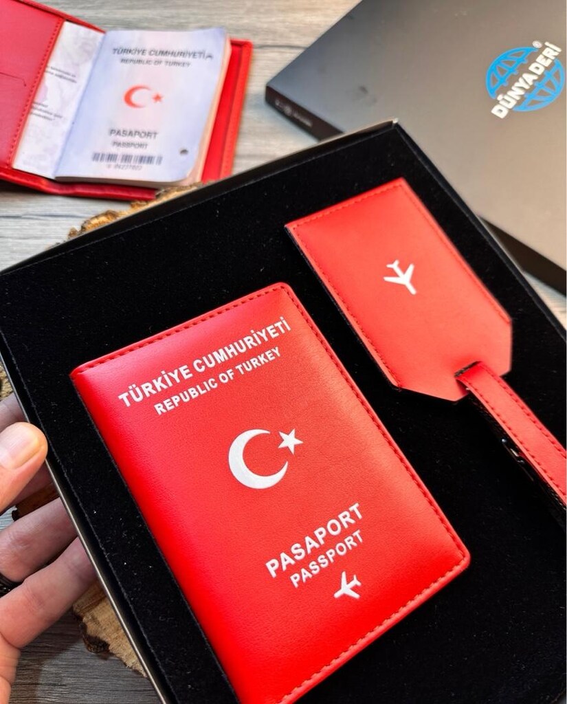 Pasaport Kılıfı, Pasaport Kabı Cüzdanı, Bagaj Valiz Etiketi 2’li Set - 10