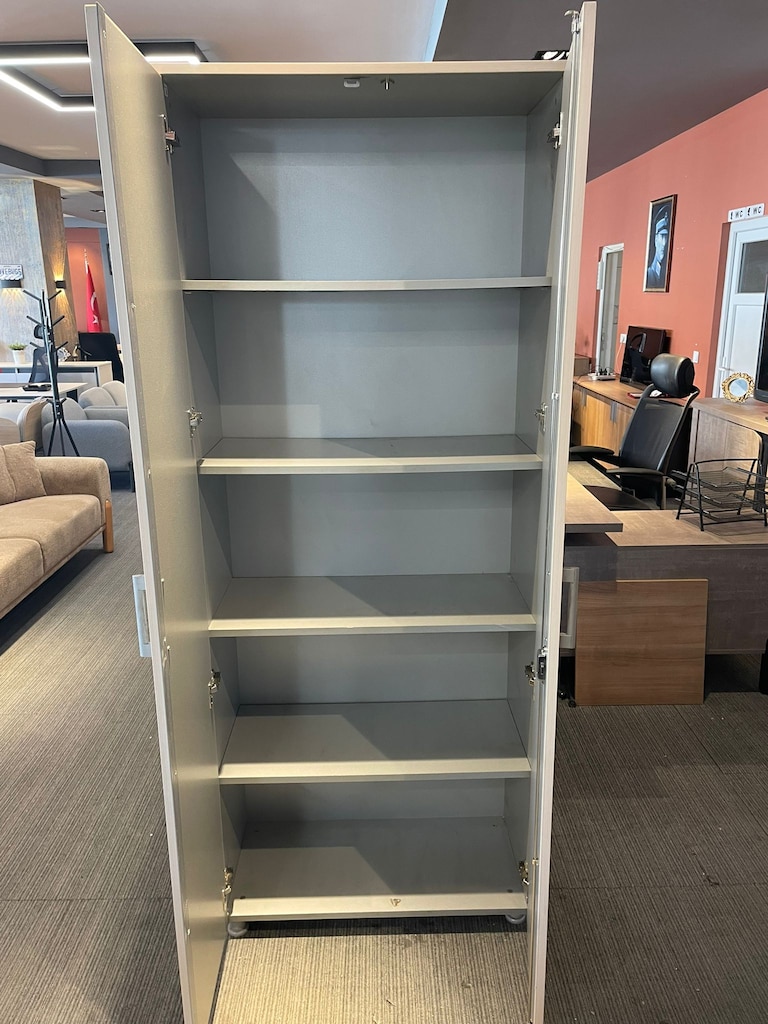 KLAS OFİS ÜSKÜDAR 80x40x200 AKÇAAĞAÇ GRİ BOY DOSYA DOLABI - 3