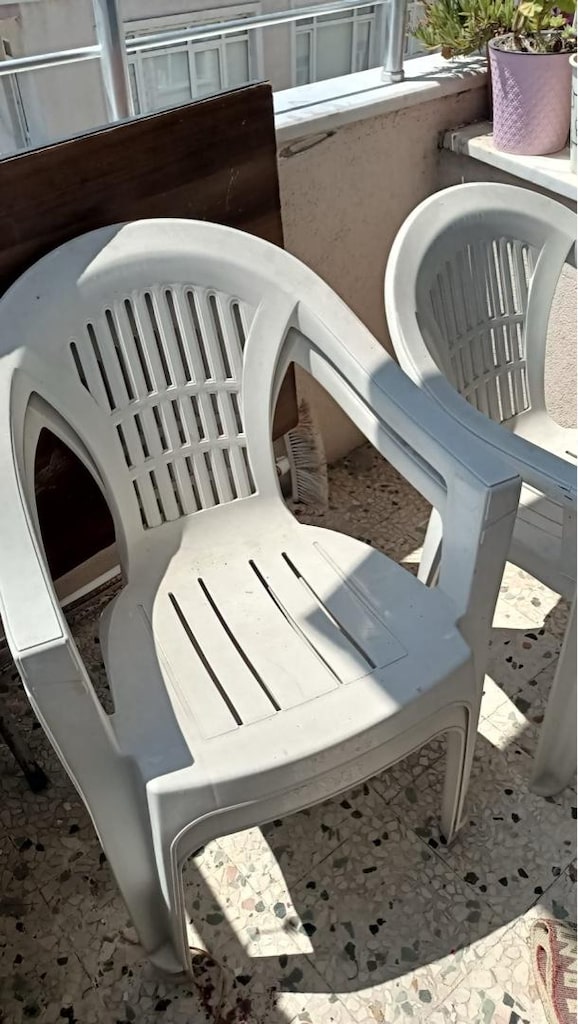 Beyaz Plastik Sandalye Bahçe Balkon Sandalyesi - 2