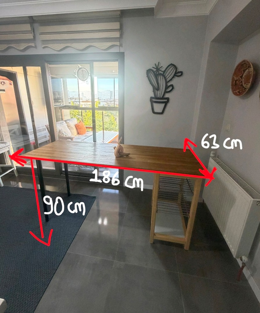 YALNIZ BORNOVA İÇİ 10000 IKEA Masif Ahşap Bar/Mutfak-Yemek Masaı
