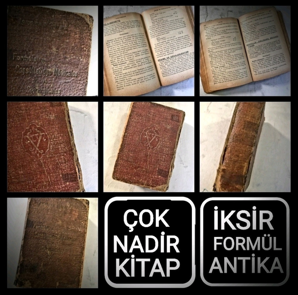 ÇOK ESKİ DÖNEM MAX NADİR İKSİR VE FORMÜL ANTİKA FRANSIZCA KİTAP