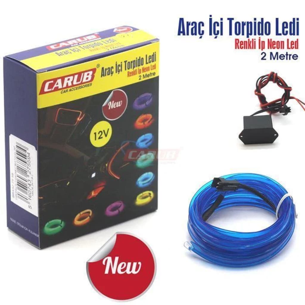 Yeni Araç Içi Torpido Ledi 2 Metre Neon Neon Mavi - 3
