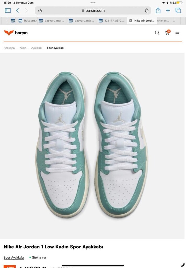 NIKE AIR JORDAN LOW TURKUAZ - 2