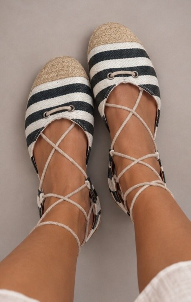 Bilekten Bağlamalı Keten Espadril - 2