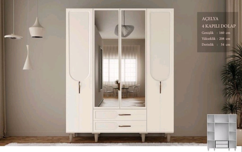 Elbise Dolabı Gardırop Sıfır İmalattan Mebran Mdf - 4