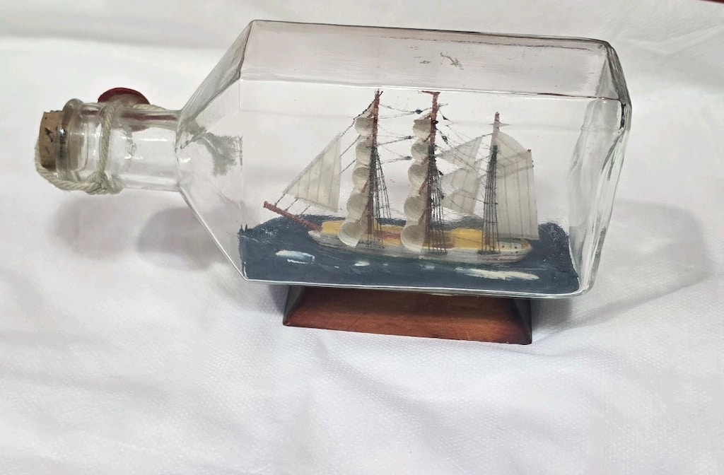 Corch Fock Cam Şişe İcinde Yelkenli Femi Maketi Alman Etitim Gemisi - 2