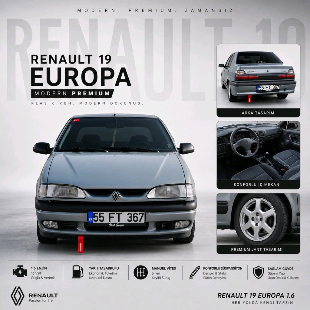 RENAULT 19 RNE EUROPA 1.6 HiÇ BiR KRONİK PROBLEM YOKTUR. - 17