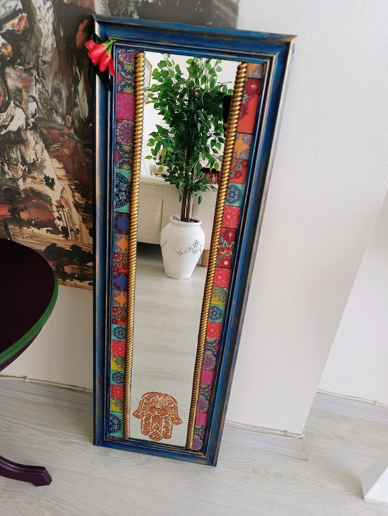 el yapımı duvar aynası,boy aynası ikinci el degildir