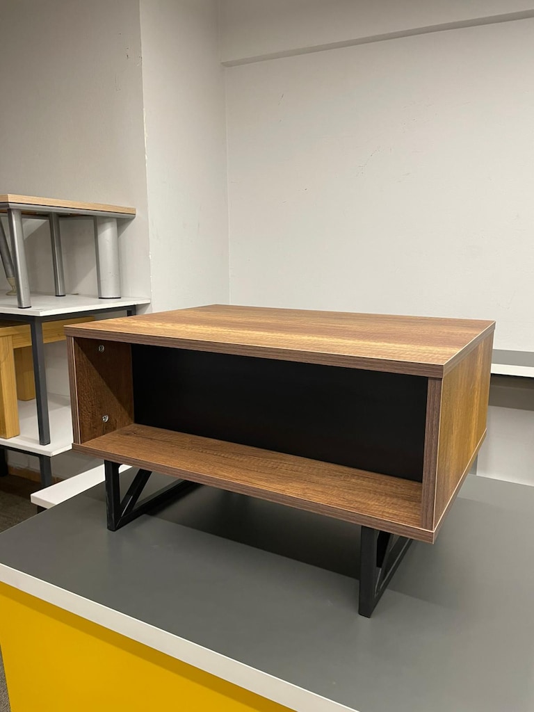 KLAS OFİS ÜSKÜDAR 70X50 BAROK CEVİZ METAL AYAKLI SEHPA - 3