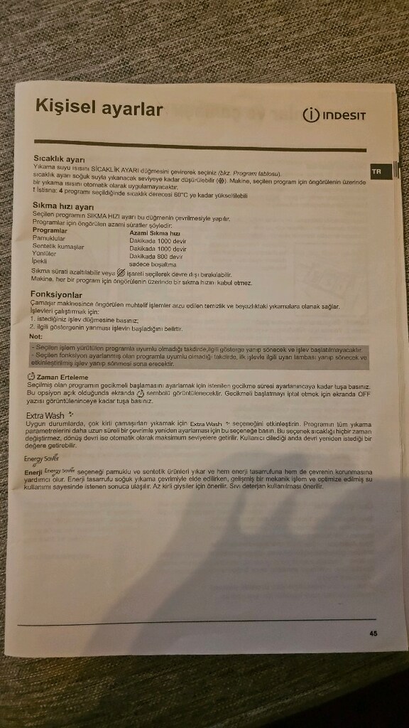 indesit marka 7 kg 1000 devir çamaşır makinesi - 5