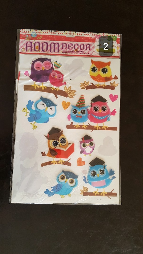 Renkli Baykuş Duvar Sticker Seti - 2