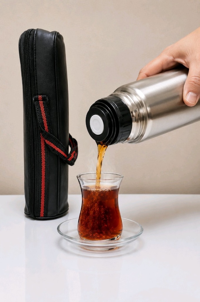 Deri Çantalı Termos 1 Litre - 2