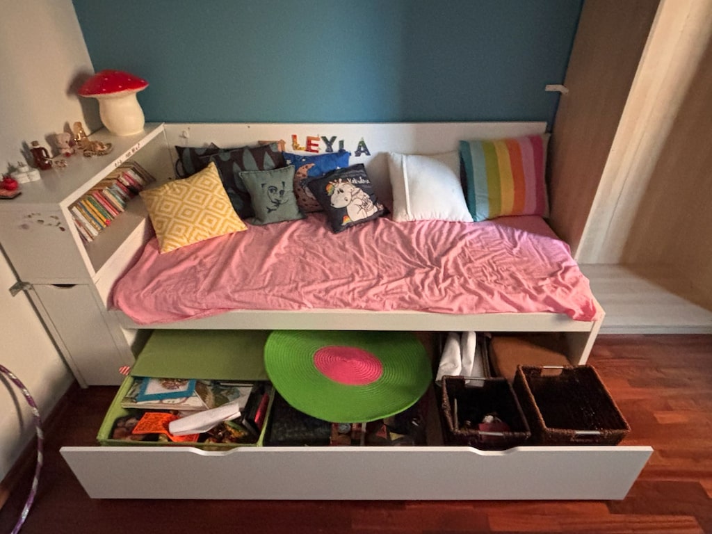 IKEA FLAXA Karyola + Kitaplıklı Başlık + Çekmece + Yatak - 3