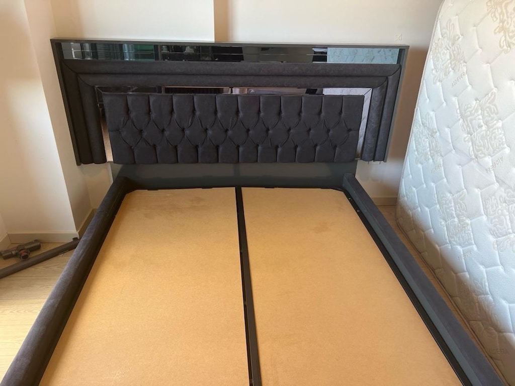 mdf luxury siyah aynalı yatak odası - 6